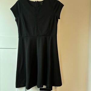 Ann Taylor Petite Black Lace Accent Blouse